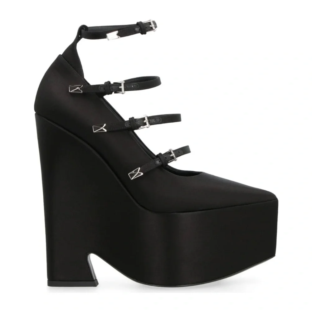 NWT Versace Satin Black Tempest Platform Pump - Picture 8 of 17